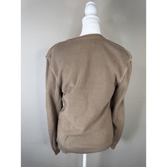 The Kooples Sweater Mens Small Brown Waffle Knit Crewneck Pullover Casual Cotton - Picture 4 of 11